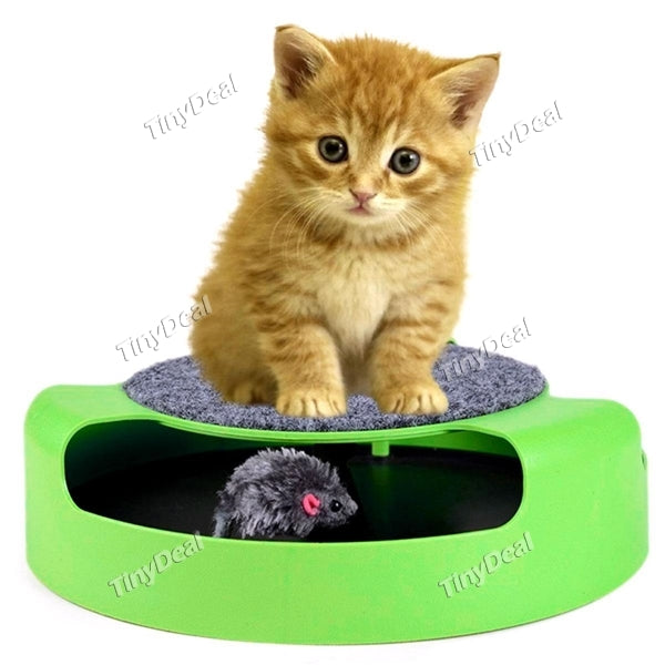 Funny Pet Toys Catch the Mouse Motion Disk Interactive Amusement Plate Play Disc Turntable Cats Toy