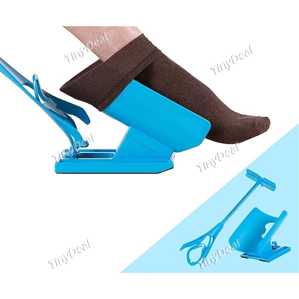 Sock Slider Easy on/ Easy off Sock Aid Kit & Shoe Horn Pain Free No Bending Stretching System