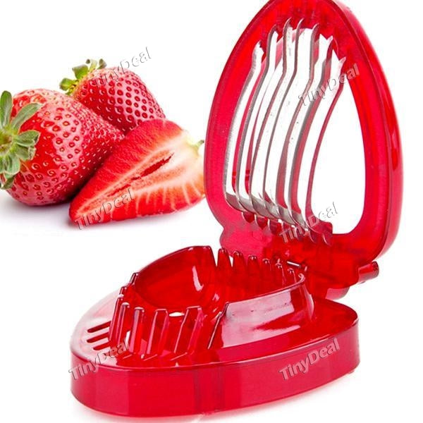 Slice Strawberry Slicer Cutter with Stainless Steel Blades Hard Boiled Egg Slicer Cutter Multipurpose Kitchen Gadgets