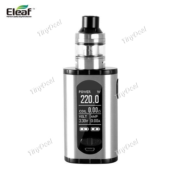 Authentic iSmoka Eleaf Invoke 220W TC VW Box Mod ELLO T 2ml / 4ml Tank Atomizer Kit - Silvery