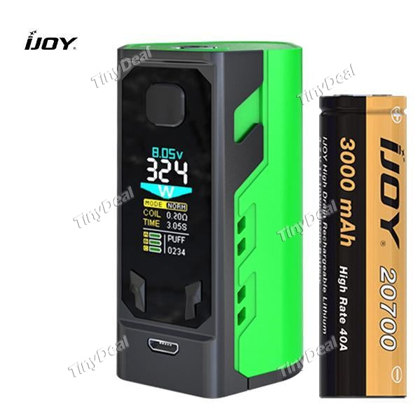 Authentic IJOY Captain X3 324W Triple 20700 TC VW APV Box Mod - Green