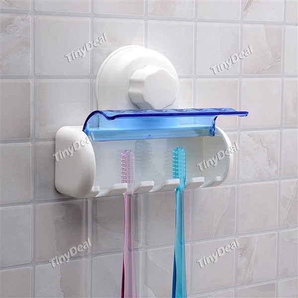 Covered Toothbrush Holder Dust-proof Toothbrush Holder Bathroom Kitchen Family Wall Stand Hook 5 Racks