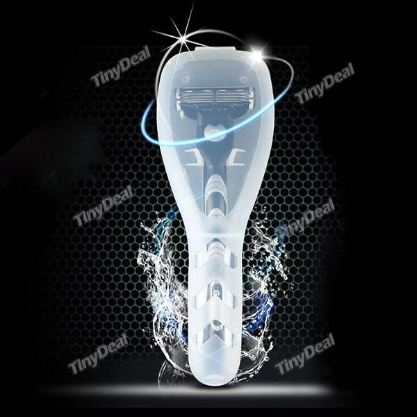 Men's Razor Blades Travel Holder Box Manual Shaver Organizer Storage for Gillette Shaving - Transparent