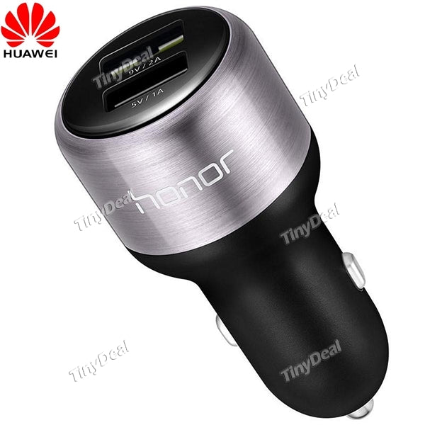 Huawei Honor Car Charger Dual USB 9V / 2A 5V / 2A Fast Charge Metal Appearance with 2A Type C Quick Charge Cable