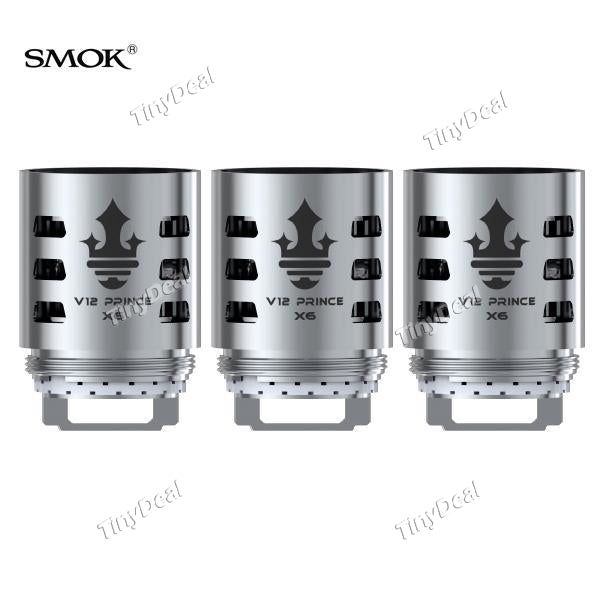 3 x Authentic SMOKTECH V12 Prince X6 50-120W 0.15 ohm 0.15Ω Sextuple Coil Head 3pcs / Pack