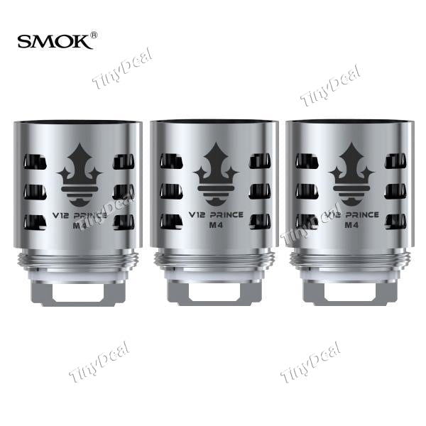 3 x Authentic SMOKTECH V12 Prince M4 30-70W 0.17 ohm 0.17Ω Quadruple Coil Head 3pcs / Pack