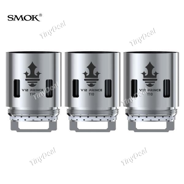 3 x Authentic SMOKTECH V12 Prince T10 60-120W 0.12 ohm 0.12Ω Decuple Coil Head 3pcs / Pack