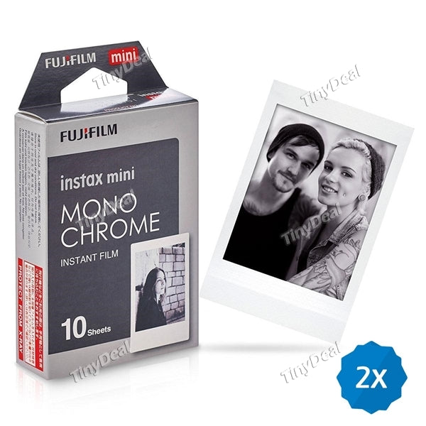 2pcs 3'' Fujifilm Instax Monchrome Instant Film Pack for Fujifilm Instax Mini-series Cameras 10 Sheets