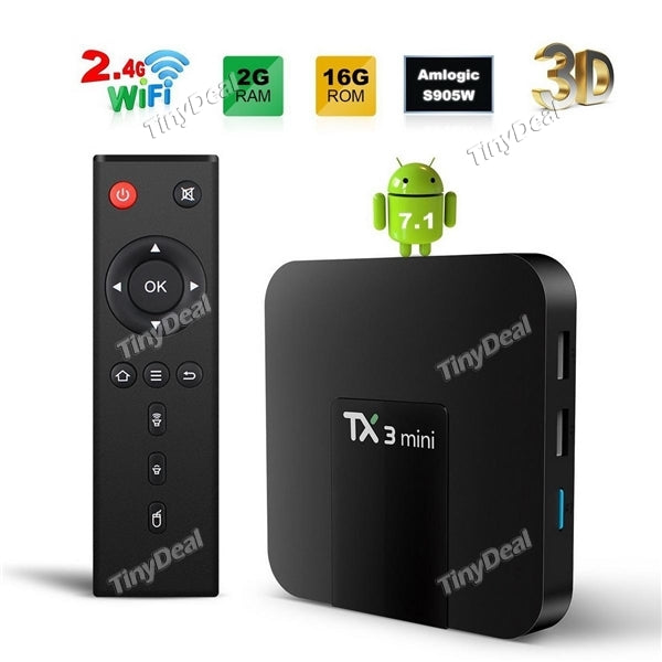 TX3 Android TV Box S905W TV Box Android 7.1 2GB 16GB HDMI 2.0 4K HD 2.4G Wifi Mini TV Box With Kodi 17.3