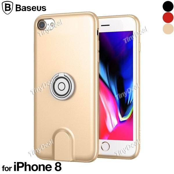 Baseus Qi Wireless Charger Case w Finger Ring Air Vent Magnetic Phone Car Mount Stand for iPhone 7/8