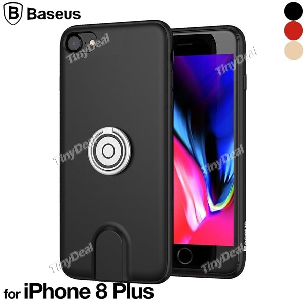Baseus Qi Wireless Charger w Finger Ring Universal Air Vent Magnetic Phone Car Mount for iPhone 7/8 plus