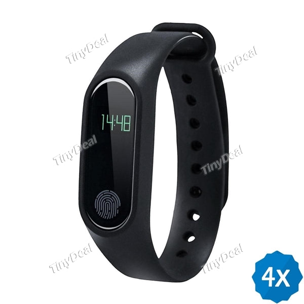 4pcs M2 Hot Smart Bracelet Wristband 0.42'' OLED Bluetooth 4.0 Activity Tracker Pedometer Heart Rate Fitness Tracker