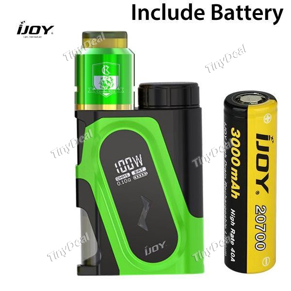 IJOY CAPO Squonk 100W 9ML Bottle With 20700 Battery + IJOY Combo RDA Starter Kit - Greeny