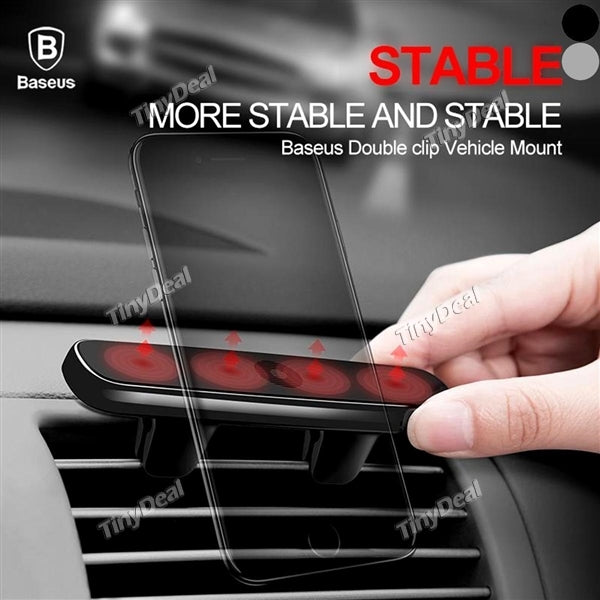 Baseus Universal Double Clip Car Holder Air Vent Mount Bracket Magnetic Mobile Phone Holder f iPhone Xiaomi