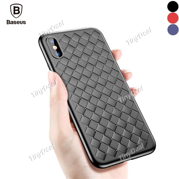Baseus iPhone X Case Ultra-thin Exquisite BV Weaving Case Shock Absorption Protective Soft TPU Cover