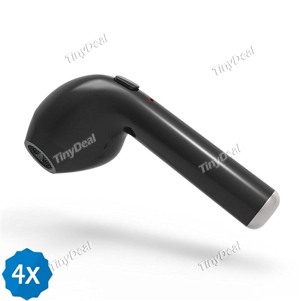 4pcs HBQ i7 Mini In-ear Headset Wireless Bluetooth Headset V4.1 Single Side Bluetooth Stereo Earphone Answering Phone