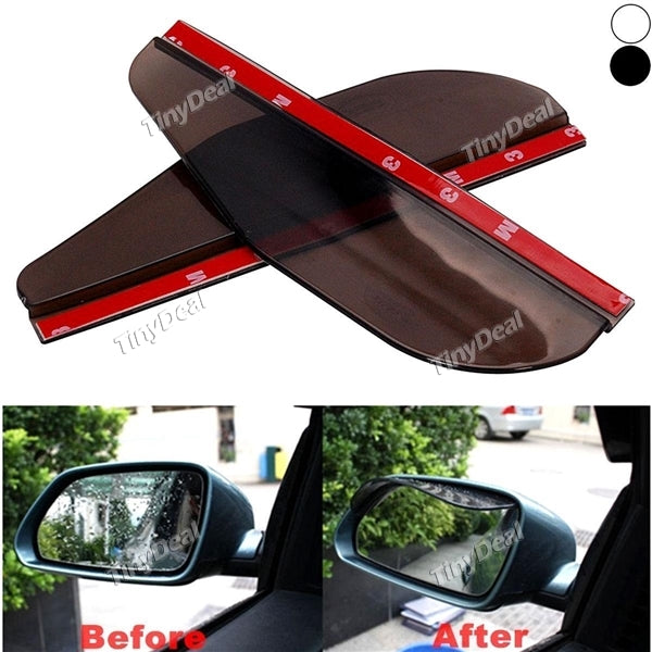 2pcs Universal Flexible PVC Plastic Rear View Side Mirror Sun Visor Shade Rain Shield Board for Car Truck SUV