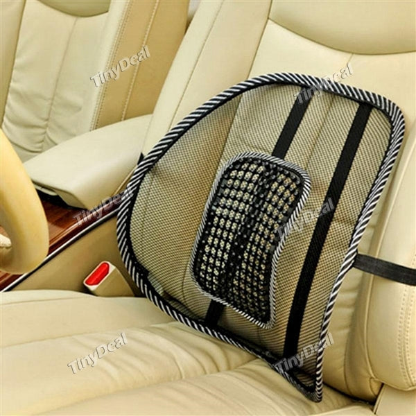 Mesh Back Lumbar Support Massage Beads Car Backrest Cushion Pad for Car Seat Chair Massage Cushion