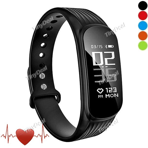 WP112 Smart Wristband 0.96'' NRF51822 Processor 24 Hours Real-time Heart Rate Monitor IP67 Waterproof Sports Fitness Tracker