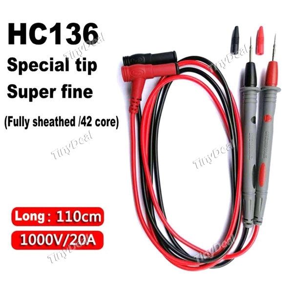 1000V 20A Gold-plated Copper Needle Table Pen Probe Test Leads Pin Universal Digital Multi Meter Tester