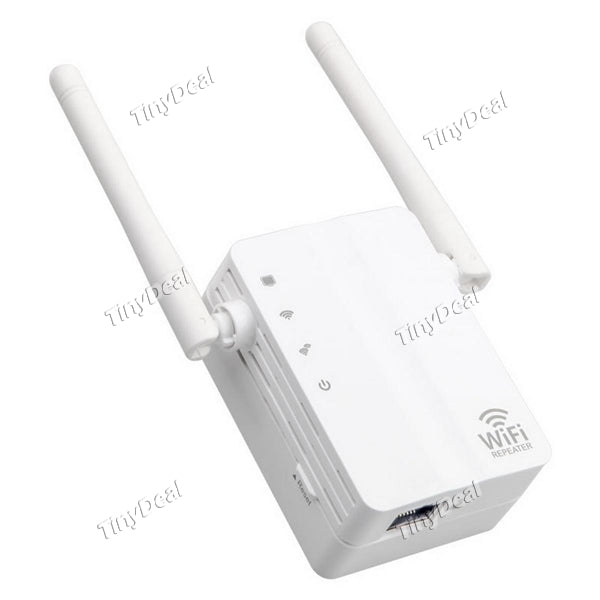 EU Plug WiFi Repeater Amplifier 300Mbps Wireless Wifi Signal Receiver Router Booster Extender External Antenna
