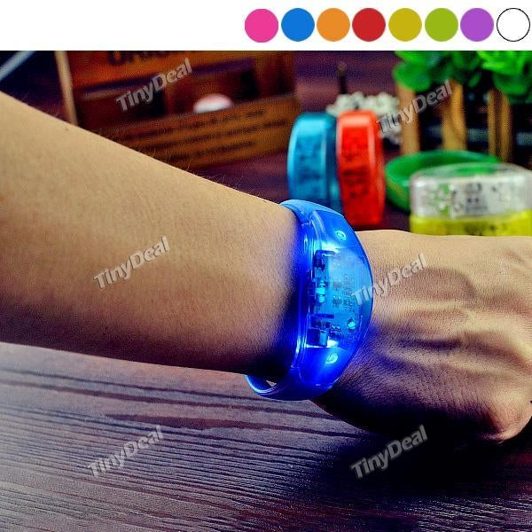 Voice Activated Sound Control LED Flashing Bracelet Wristband Bangle for Christmas Party Outdoor Cycling