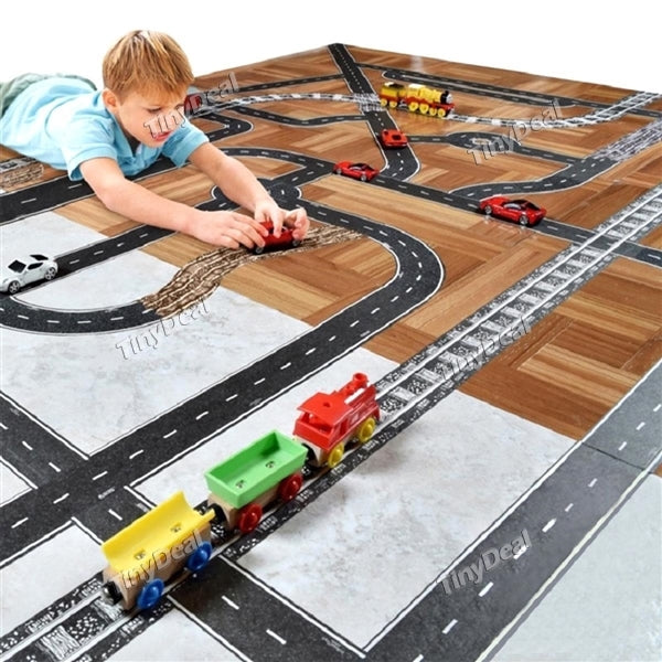 DIYCreative Traffic Road Railway Tape Train Track Stickers Play Learning Toy Cars Hoilday Gift for Kid