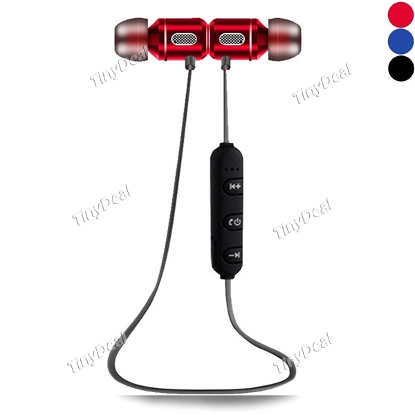 Wireless Sport Bluetooth Headset In-ear Stereo Headphone BT4.1 Magnet Metal Earphone for Smartphone