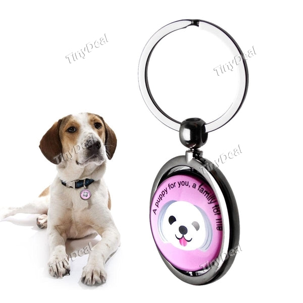 Rotatable Stainless Steel Pet Anti Lost Key Chain Pet Dog ID Tag Tracker Wireless Locator for Lost Dogs With QR Code