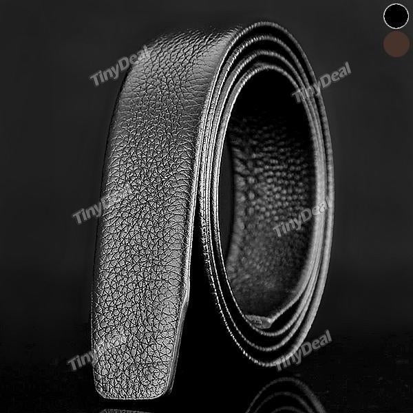 35mm Men Cowhide Leather Automatic Ratchet Styles Genuine Belts without Automatic Buckle