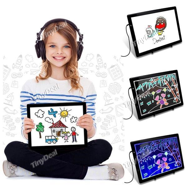 14 Inch Children Painting LED Lighted Notebooks Tablet ABS Writing Graphics Board Kids Children Drawing Board