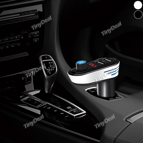 Multifunction Wireless FM Transmitter Adapter Bluetooth MP3 Player w Hand-Free Calling Dual USB Car Charger