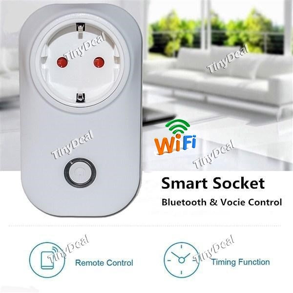 EU Plug WiFi Smart Socket Wall Outlet Outlet Plug Mobile Phone Wireless Remote Control Charger AC110-240V