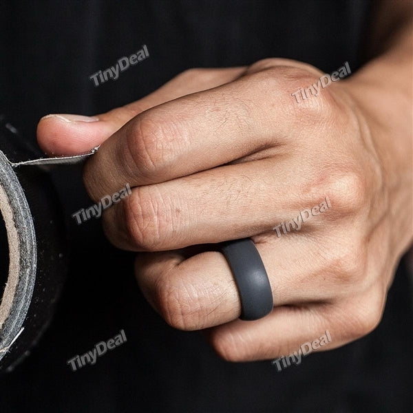 Creative Silicone Wedding Ring for Men Silicone Rubber Band Comfortable Fit & Skin Safe Vintage Ring Jewelry