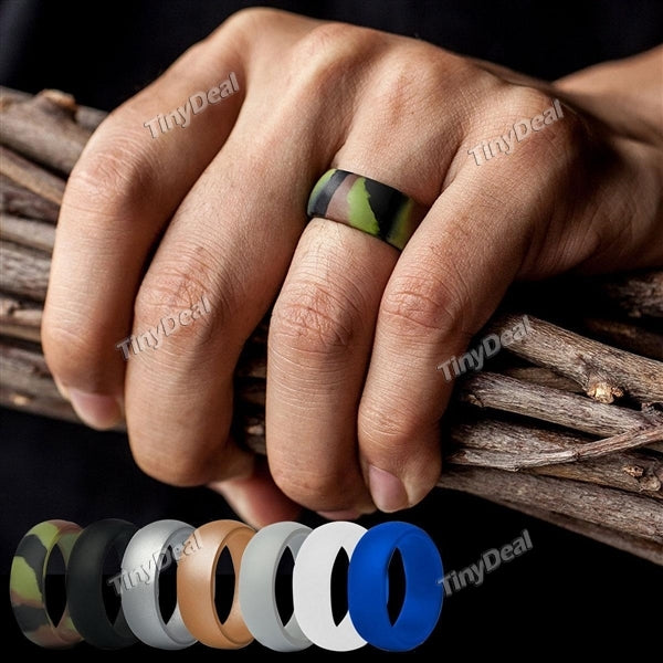 7pcs Creative Silicone Wedding Ring f Men Silicone Rubber Band Comfortable & Skin Safe Vintage Ring Jewelry