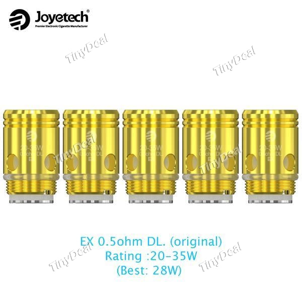 5 x Authentic Joyetech Exceed D22 D19 Tank Replacement EX 0.5ohm DL 20W - 35W Coil Head (5-Pack)