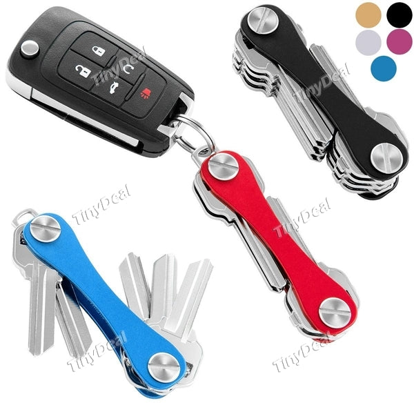 7.4cm Outdoor Multi-Tool EDC Key Holder Aluminum Hard Keychain Holder Clip Organizer Gadget Pocket Organizer
