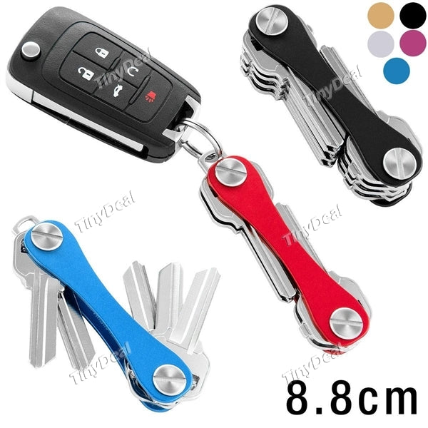 8.8cm Outdoor Multi-Tool EDC Key Holder Aluminum Hard Keychain Holder Clip Organizer Gadget Pocket Organizer
