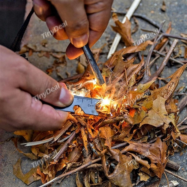 Outdoor Camping Survival Magnesium Flint Scraper Stone Fire Starter Lighter Fit All Weather