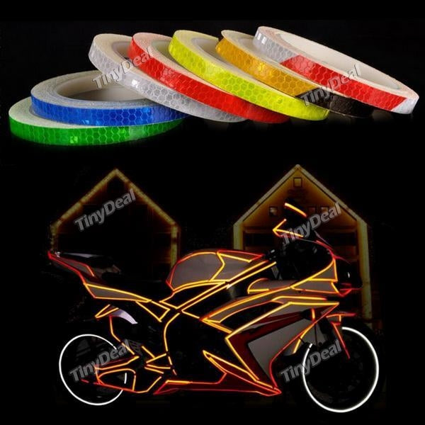 Bike Motorcycle Micro Prismatic Sheeting Reflective Tape 1.0CM x 8M