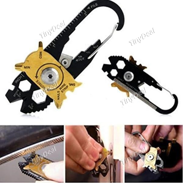 EDC Outdoor Portable 20 in 1 Roulette Multitool Keychain Screwdriver Opener Stainless Steel