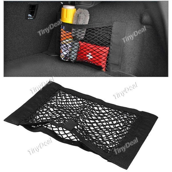 Car Back Rear Trunk Seat Magic Sticker Elastic String Net Mesh Storage Bag Pocket Cage Organizer