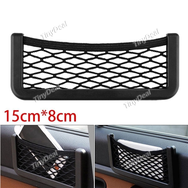 1/2/3pcs 15 x 8cm Car Net Pocket Useful Car Seat Side Back Storage Net Bag Phone Holder Pocket Organizer