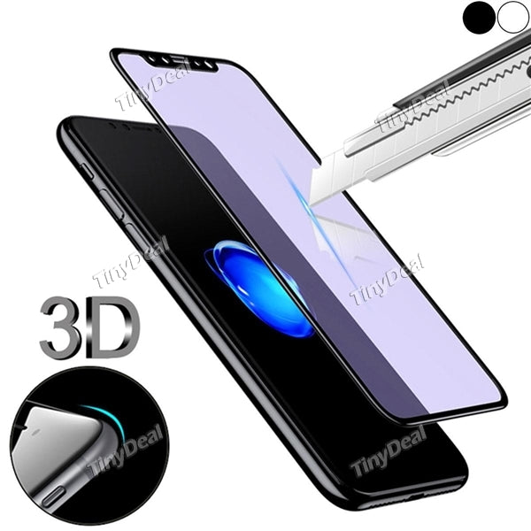 Anti Blue 3D Carbon Fiber Tempered Glass Protective Eye Anti Purple Screen Protector Protective Film for iPhone X