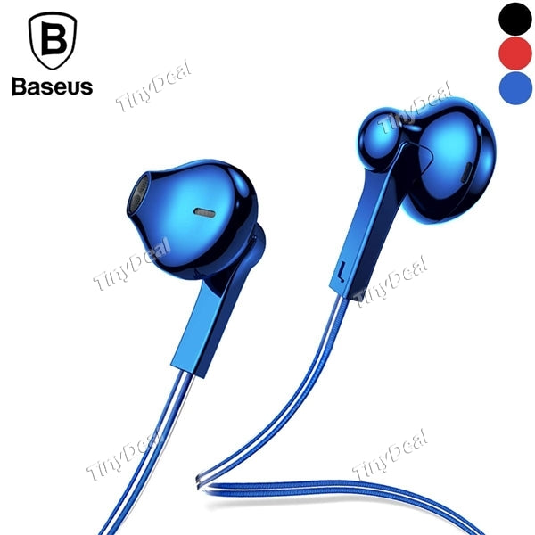 Baseus H03 Wired Earphone Stereo Line Control Plating In-Ear Hands Free Call With Mic For Phone Laptop Tablet