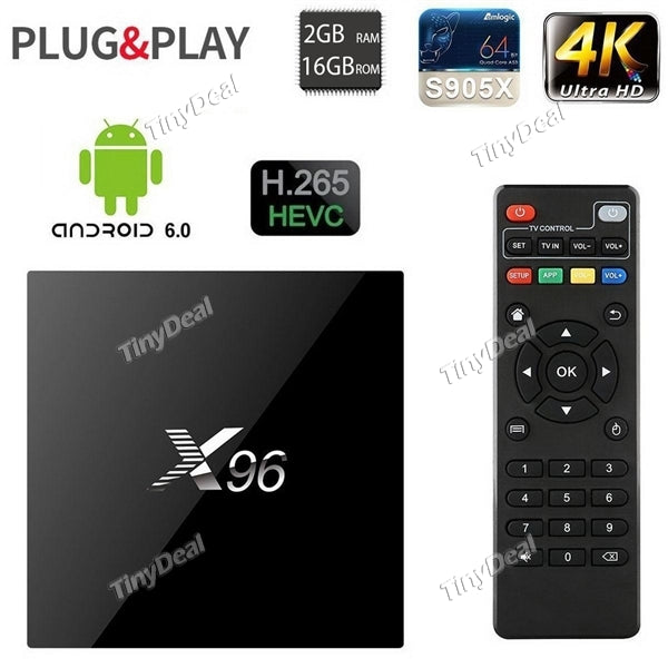 X96W Amlogic S905W 2GB+16GB Android 7.1 Marshmallow 4K Cortex A53 2GHz HDMI 2.0A Smart TV Box