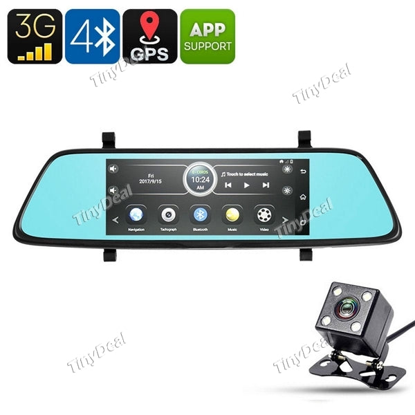 T80 1080P Car DVR Kit 6.86'' GPS w 1080P Front Camera & 720P Rear-View Parking Camera Loop Recording 3G