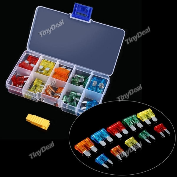 120pcs Mini Auto Car Truck Blade Fuses w Puller Assortment 2/3/5/7.5/10/15/20/25/30/35A Car Replacement Fuse