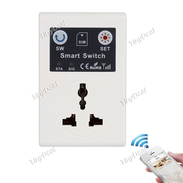 220V 10A EU Plug Cellphone Phone GSM RC Remote Control Wireless Socket Power Smart Switch Interruptor