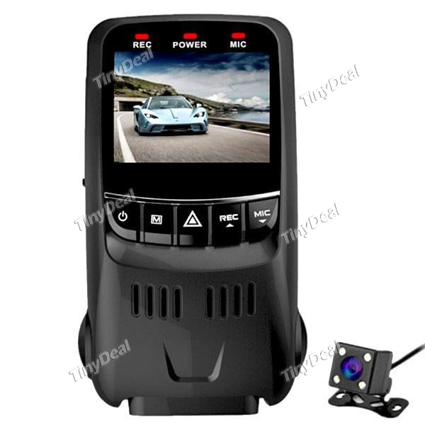 A119 1.5'' Hidden HD WDR Car Recorder Novatek 96655 Dual Dash Camera DVR w G-Sensor 170 Degree Wide Angle Lens